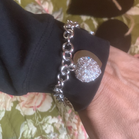 Bracelet Heart - rhinestones - heart charm. - Picture 3 of 5